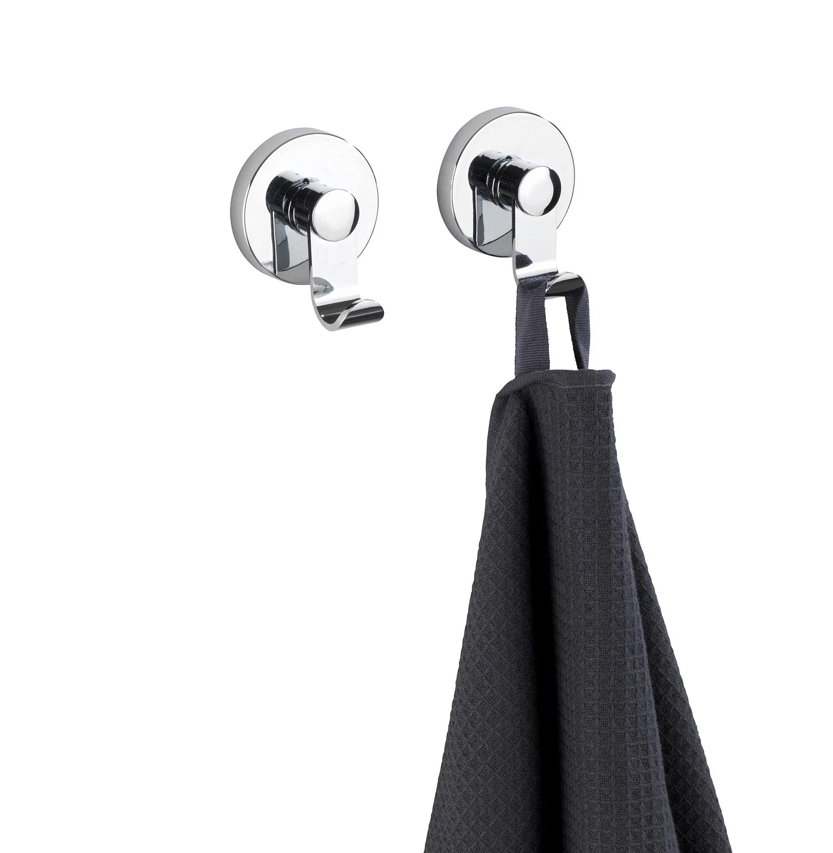 Wenko Vacuum-Loc ganci parete cromo set 2 pezzi senza forare