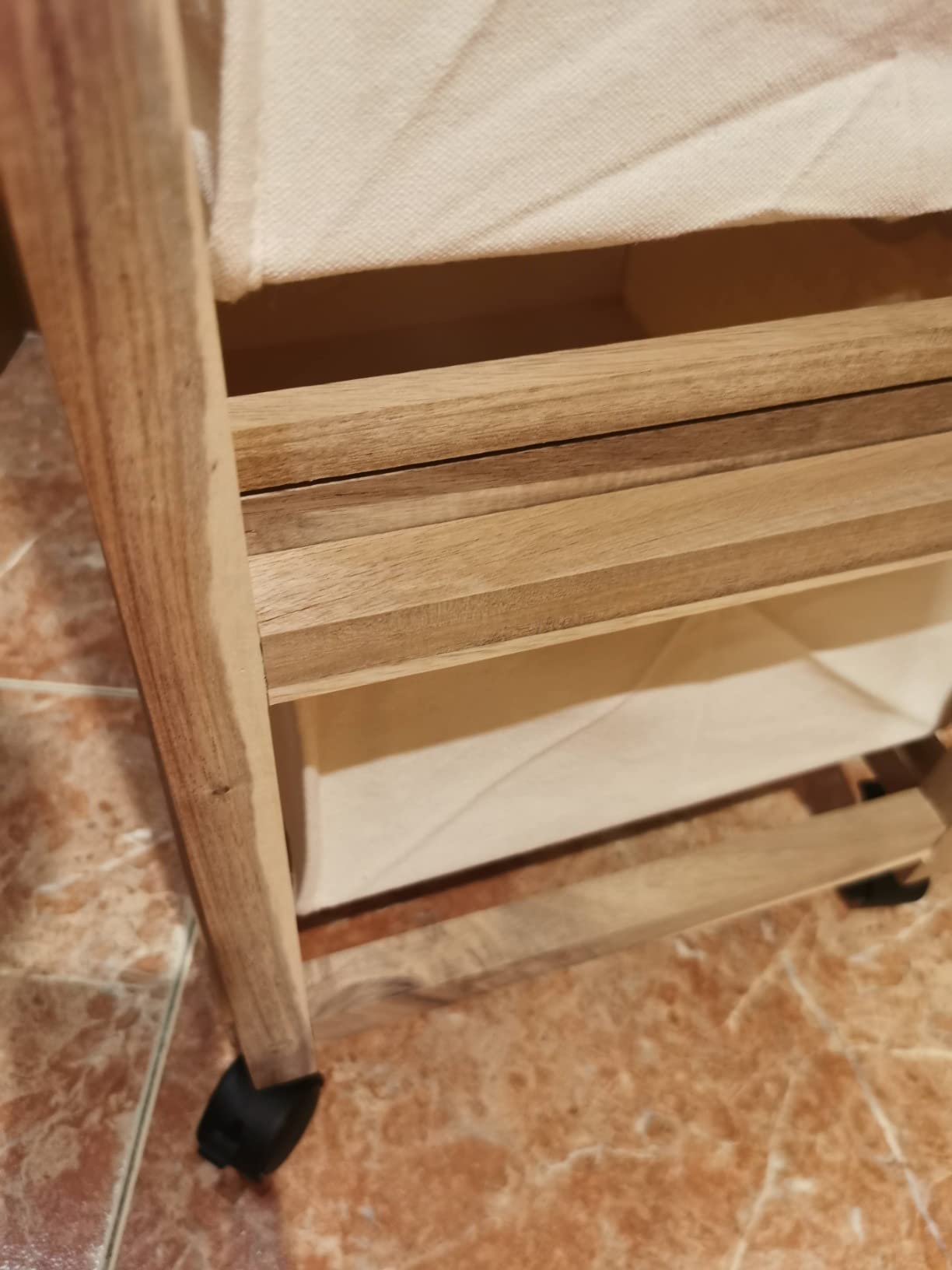 Wenko Acina carrello 3 cassetti legno acacia