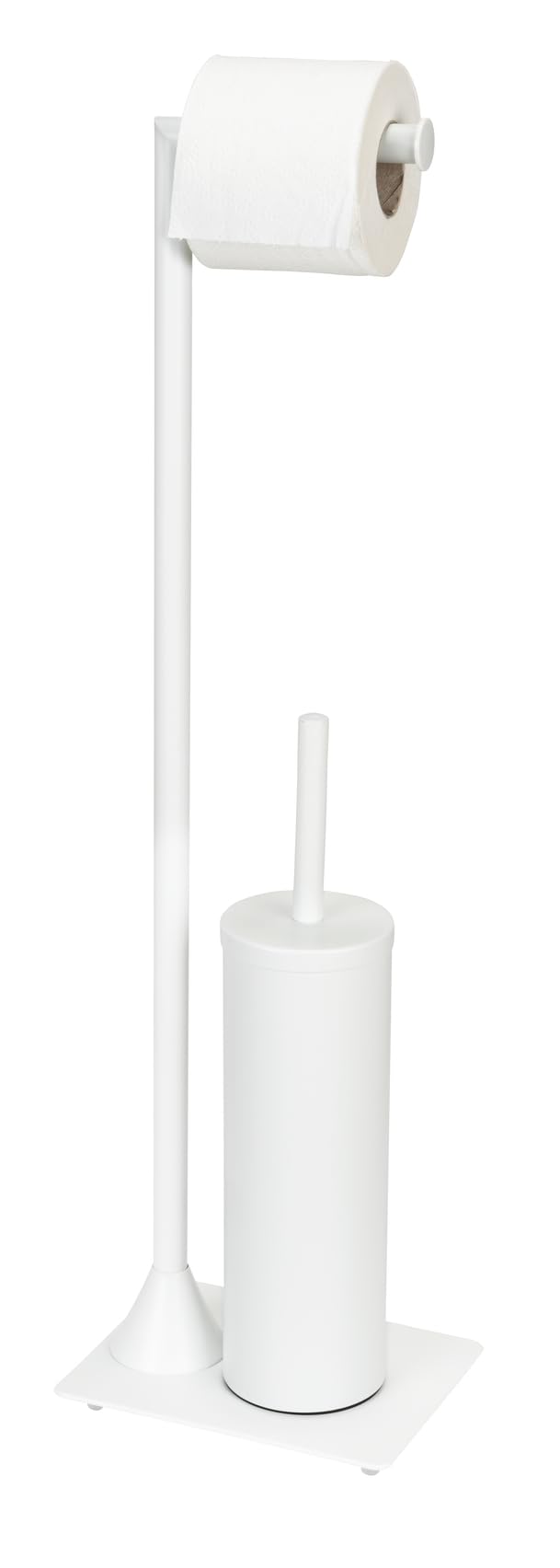 Wenko Hella scopino WC con portarotolo acciaio bianco