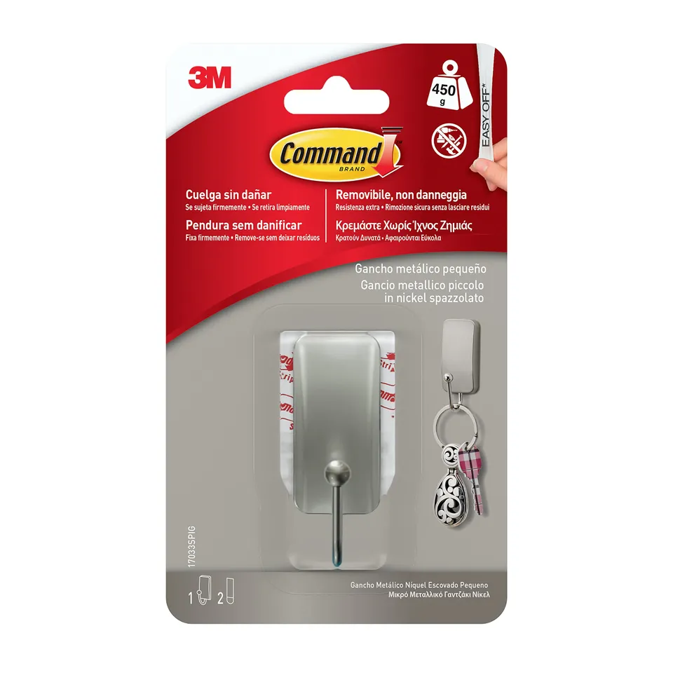Command 17033 Gancio Adesivo Nichel Spazzolato 450 g