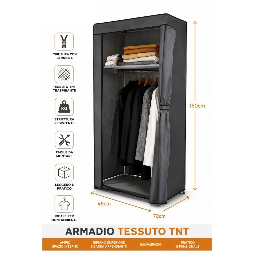 Cecaro Group Armadio Tessuto TNT 70x45x150 magenta
