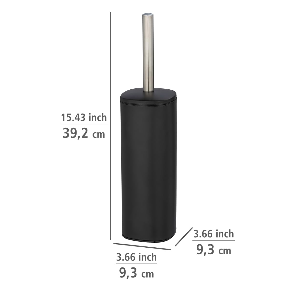 Wenko Alassio set WC portascopino nero opaco acciaio inox