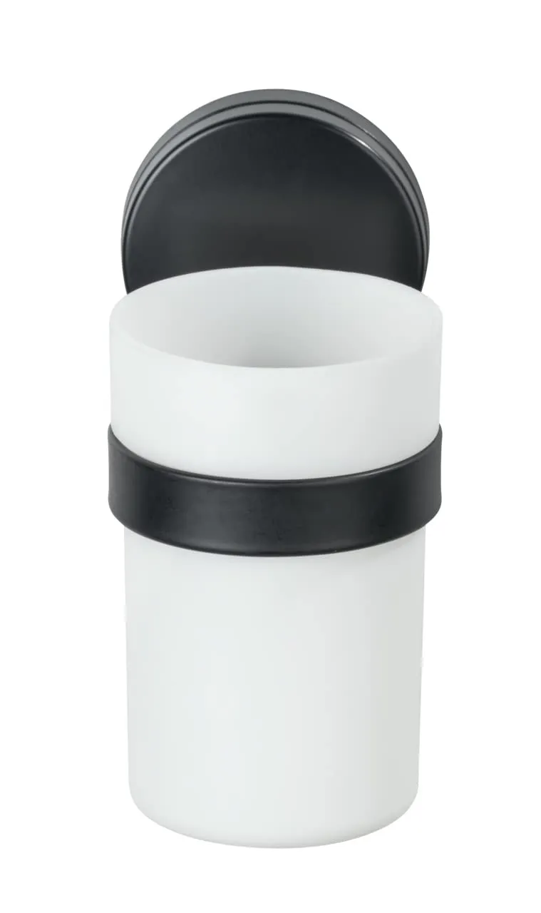 Wenko Pavia Static-Loc Plus bicchiere portaspazzolini nero senza forare