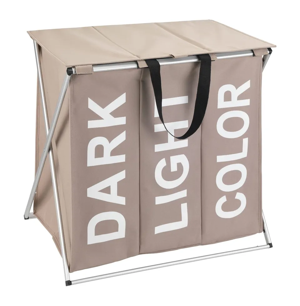 Wenko Trio Top cesto portabiancheria 118 L taupe