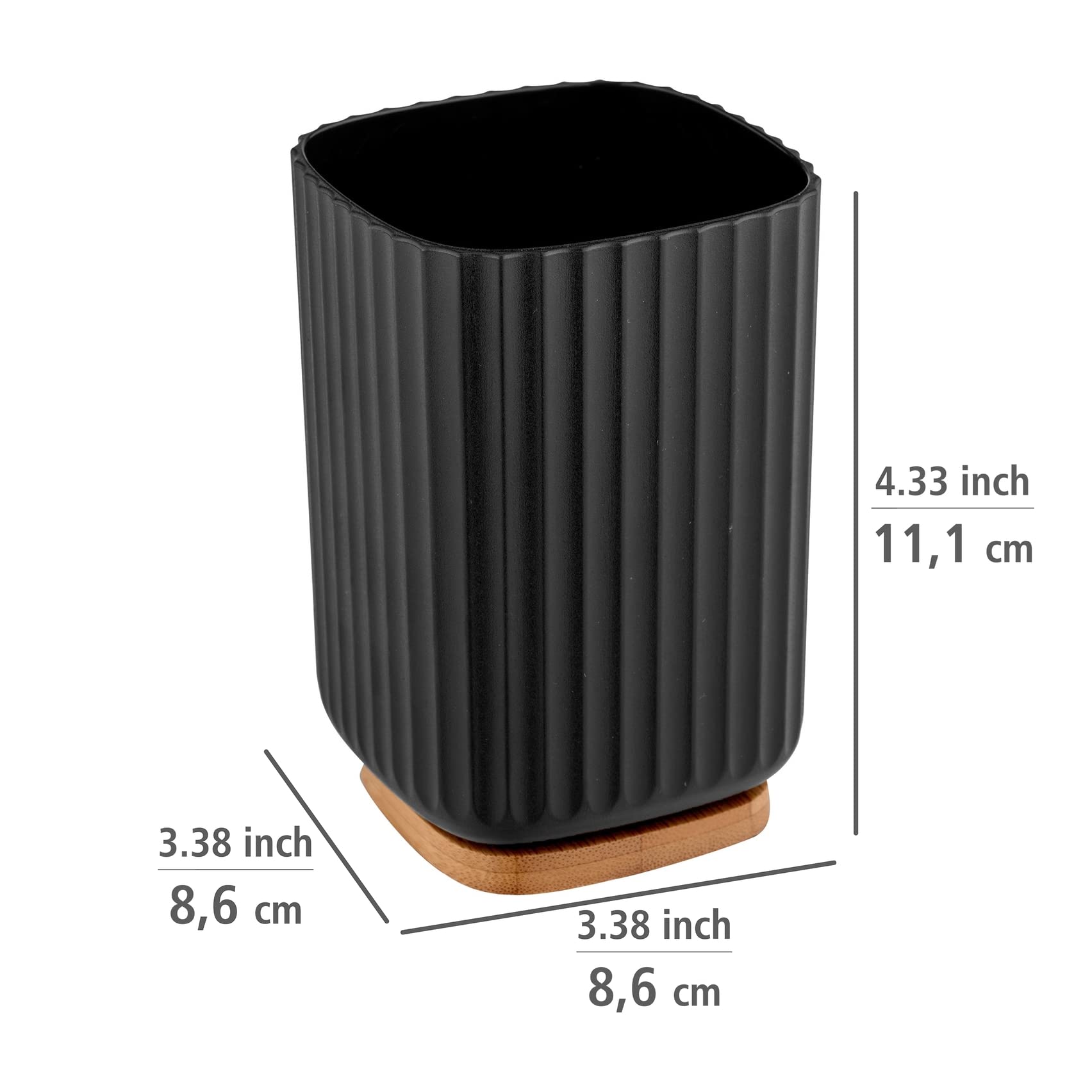 Wenko Rotello bicchiere porta spazzolini nero