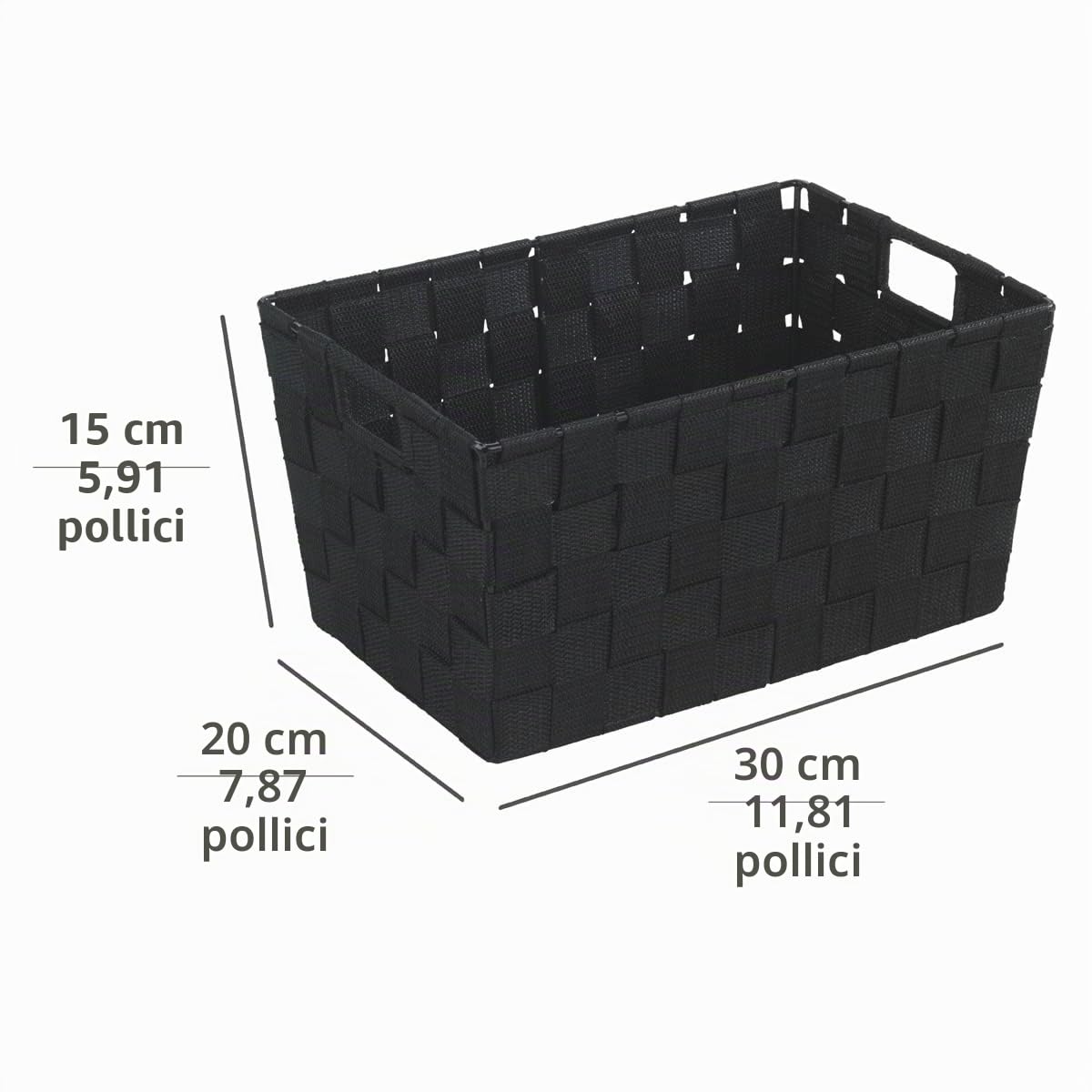 Wenko Adria S cestino organizer nero 30x15x20 cm