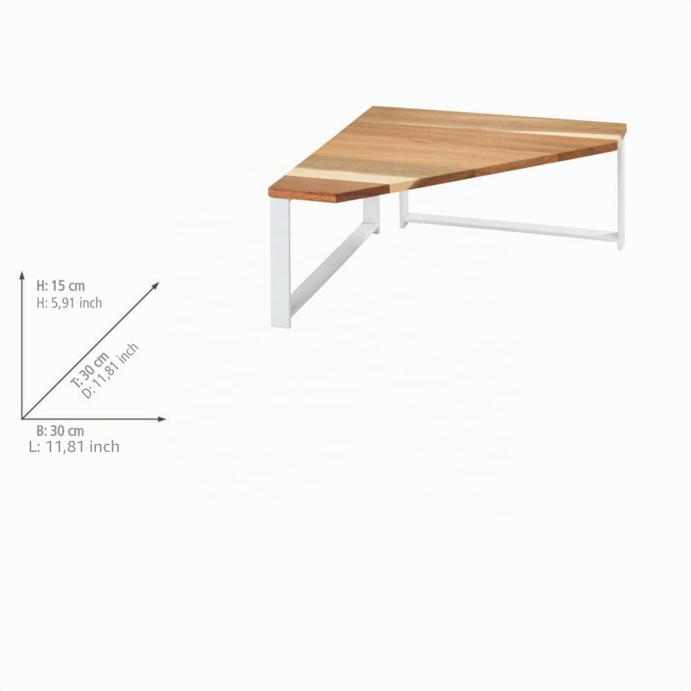 Wenko Louisa mensola angolare cucina bianco 30x30 acacia