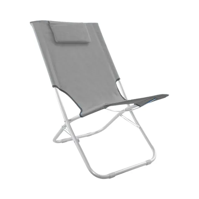 Cecaro Group Spiaggina Pieghevole Oxford Grigio con Cuscino