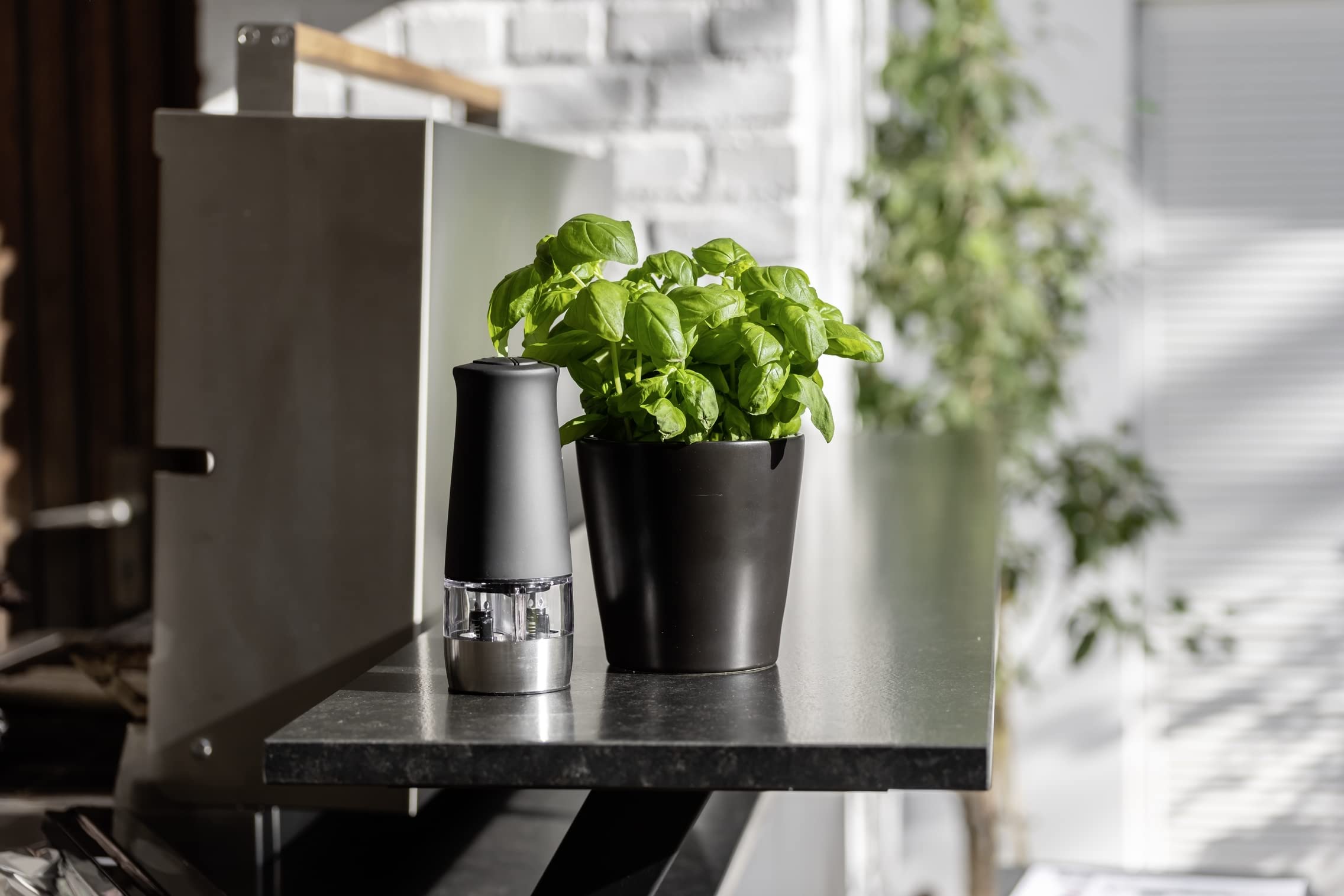 Wenko Black Outdoor Kitchen vasetto erbe nero ceramica