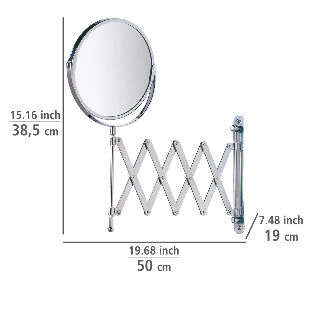 Wenko Exclusiv 15165100 specchio cosmetico parete 3x cromo