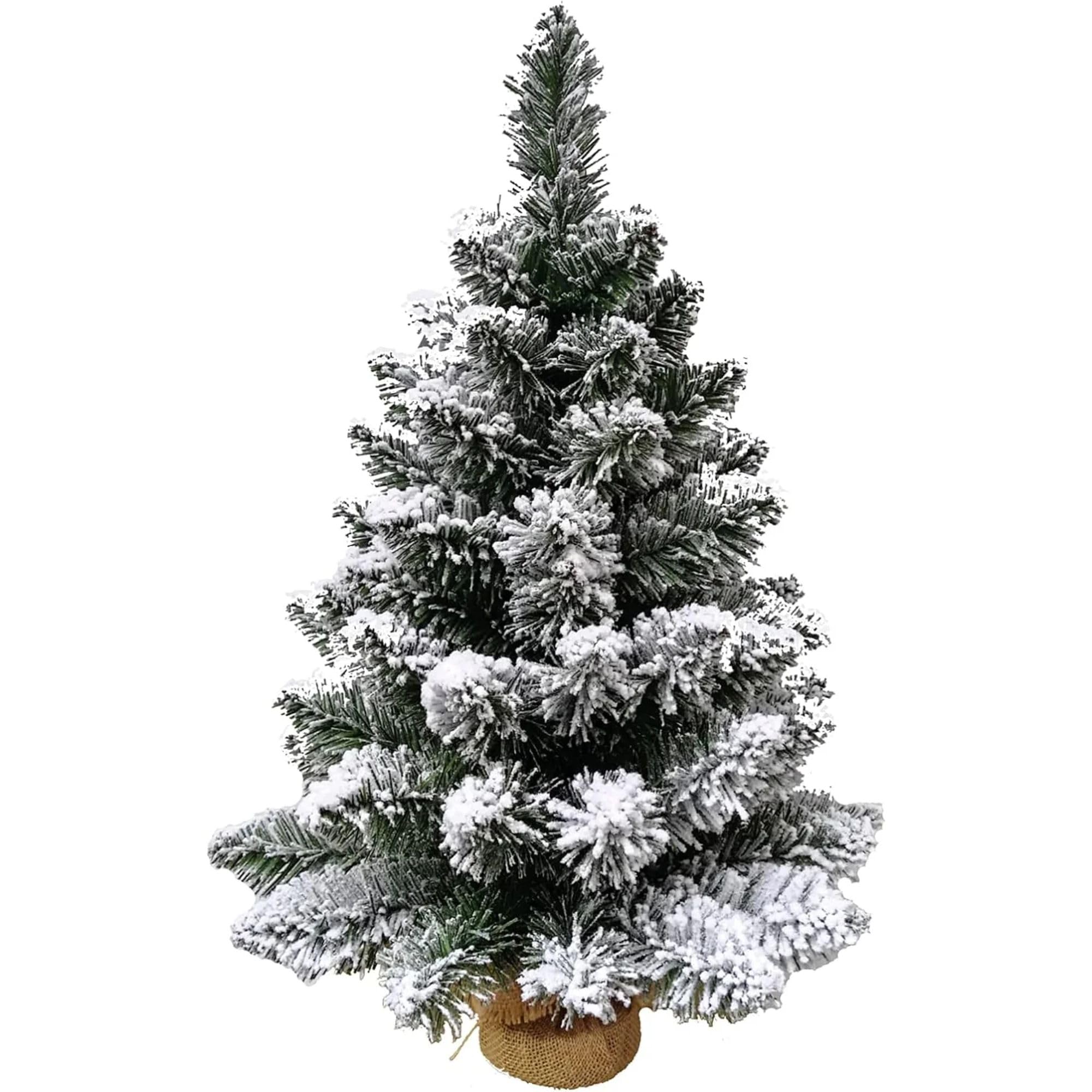 Cecaro Group Albero Natale Innevato 45 cm 50 Punte Juta
