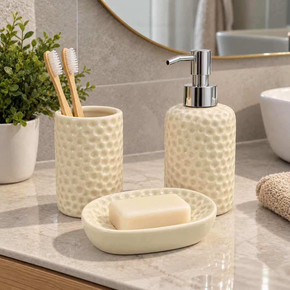 Cecaro Group set bagno 3 pezzi ceramica colorato a bolle