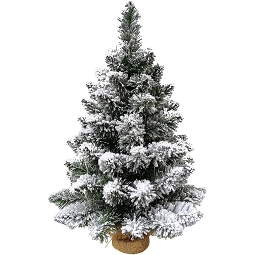 Cecaro Group Albero Natale Innevato 45 cm 50 Punte Juta