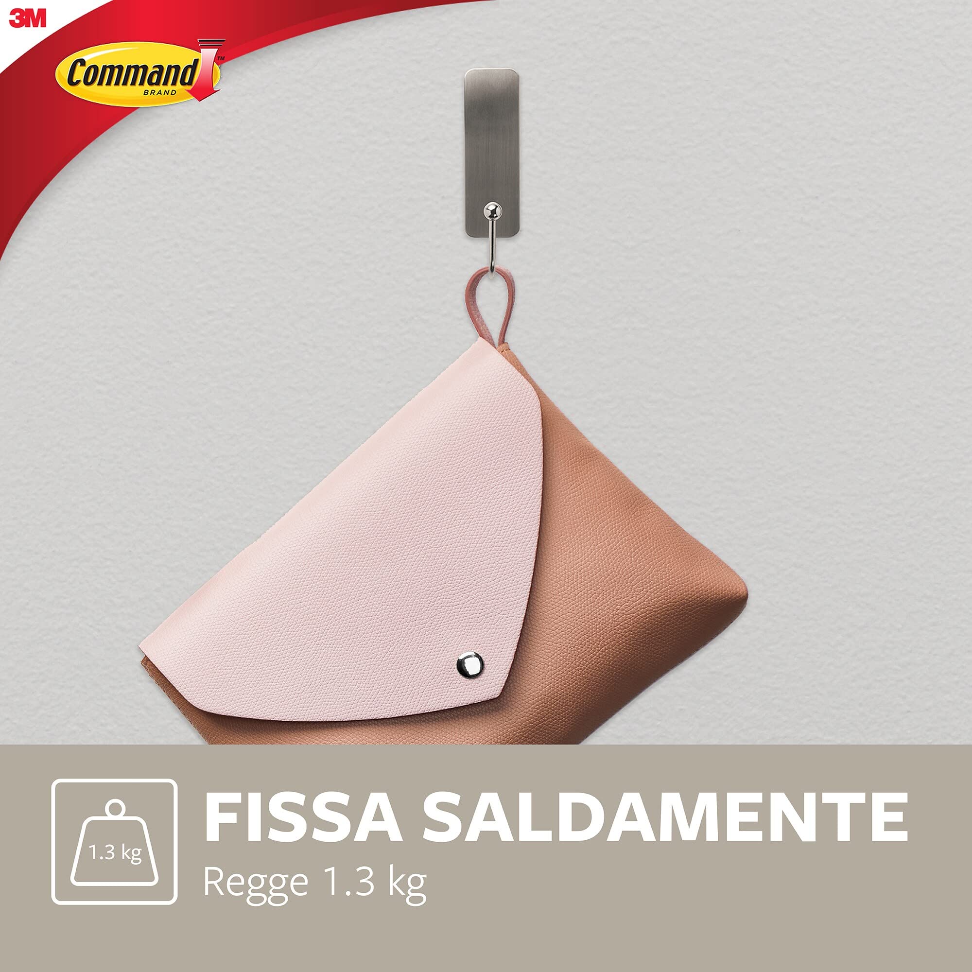 Command 17034 gancio adesivo metallico nickel 1 pezzo