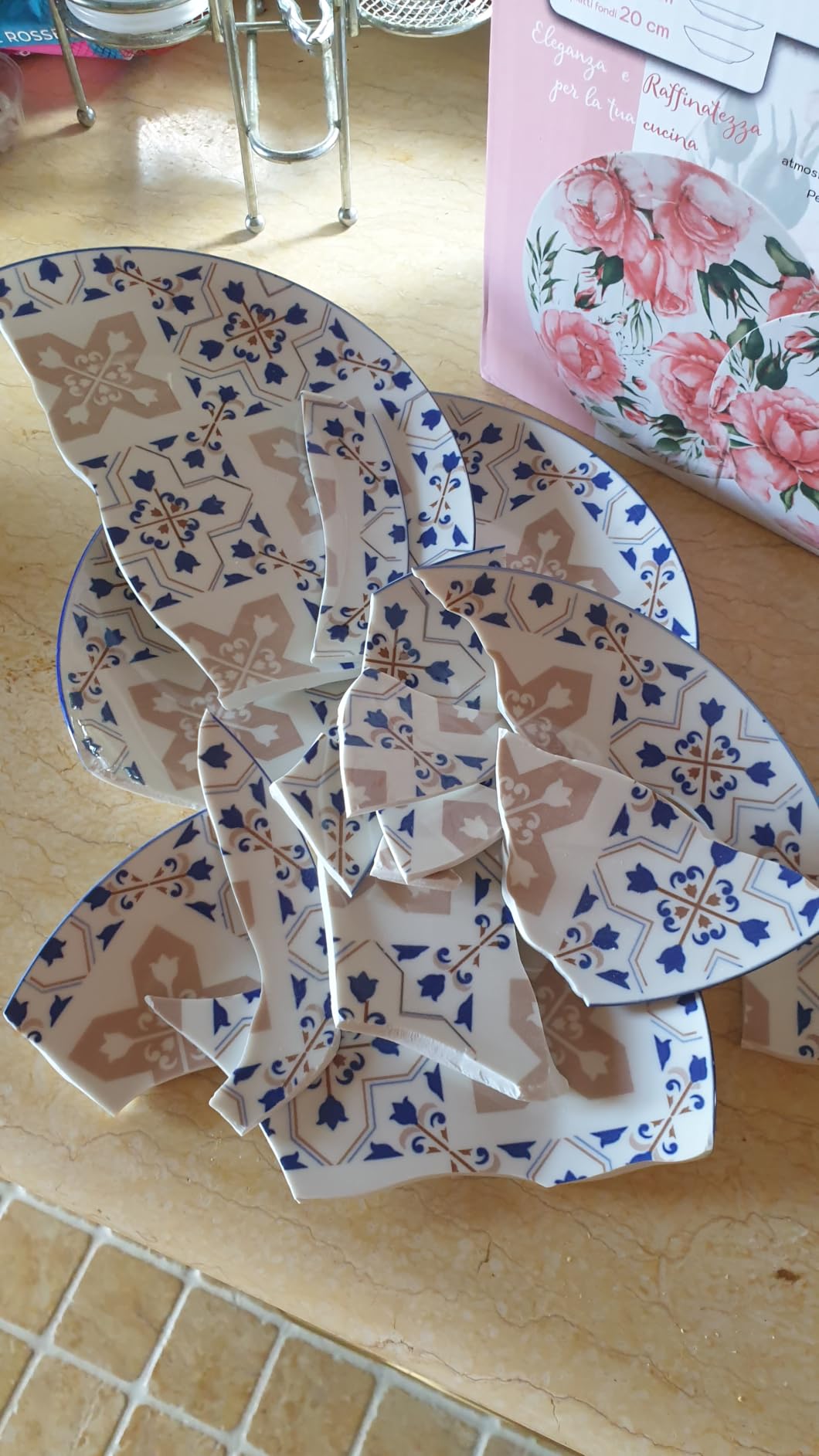 Cecaro Group Maiolica Blu servizio piatti ceramica 12 pezzi