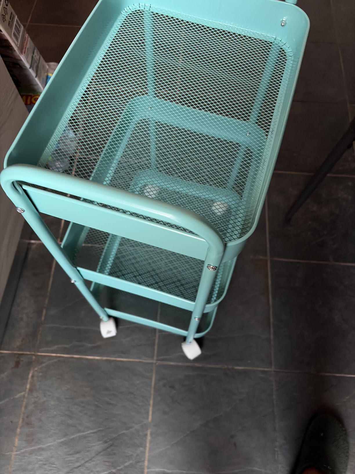 Cecaro Group Carrello 3 Ripiani Metallo Verde Salvia 45x30x78 cm