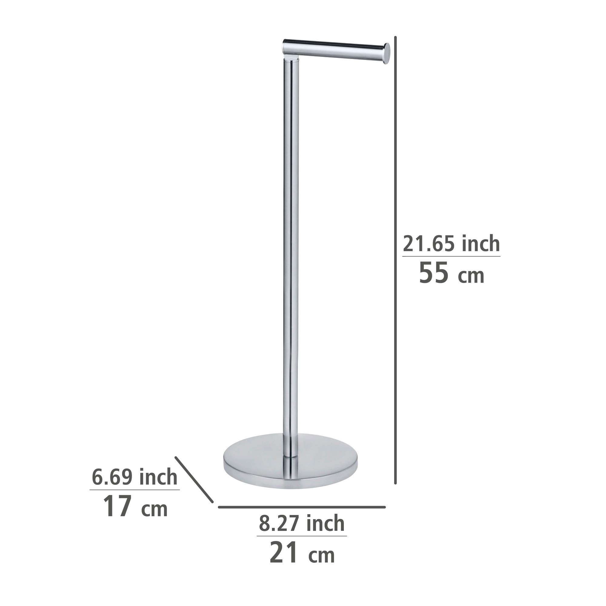 Wenko 2 in 1 portarotolo da terra acciaio lucido 55 cm