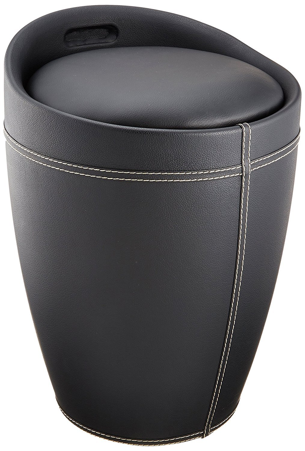 Wenko Sgabello Portabiancheria Nero 20 Litri Imbottito