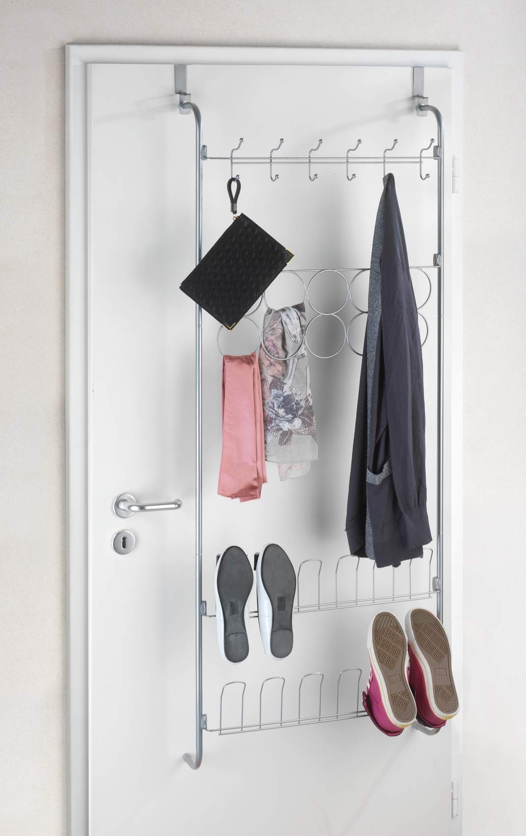 Wenko scaffale appendiporta organizer argento 59x150 cm