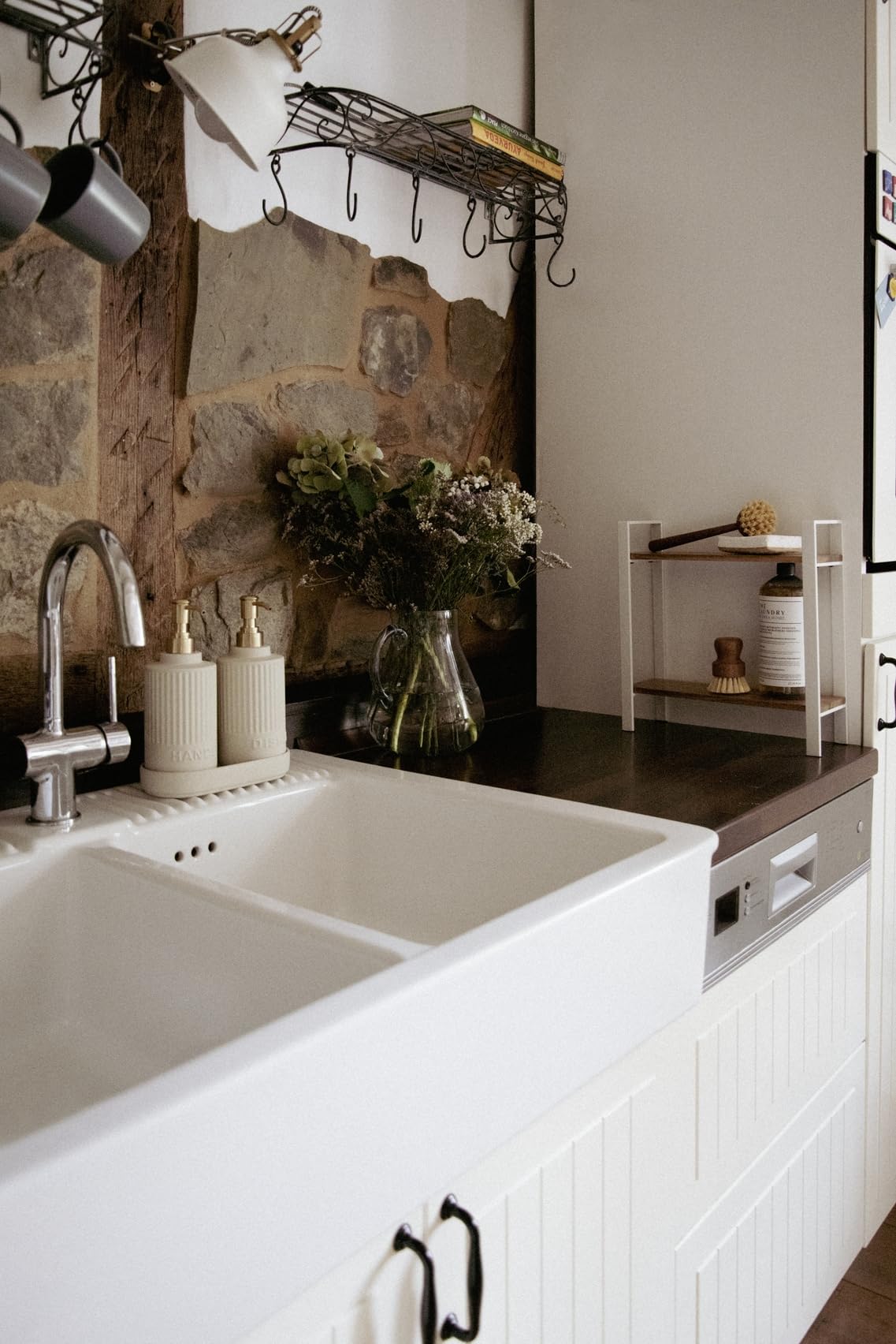 Wenko Louisa Scaffale Cucina 2 Ripiani Bianco Acacia