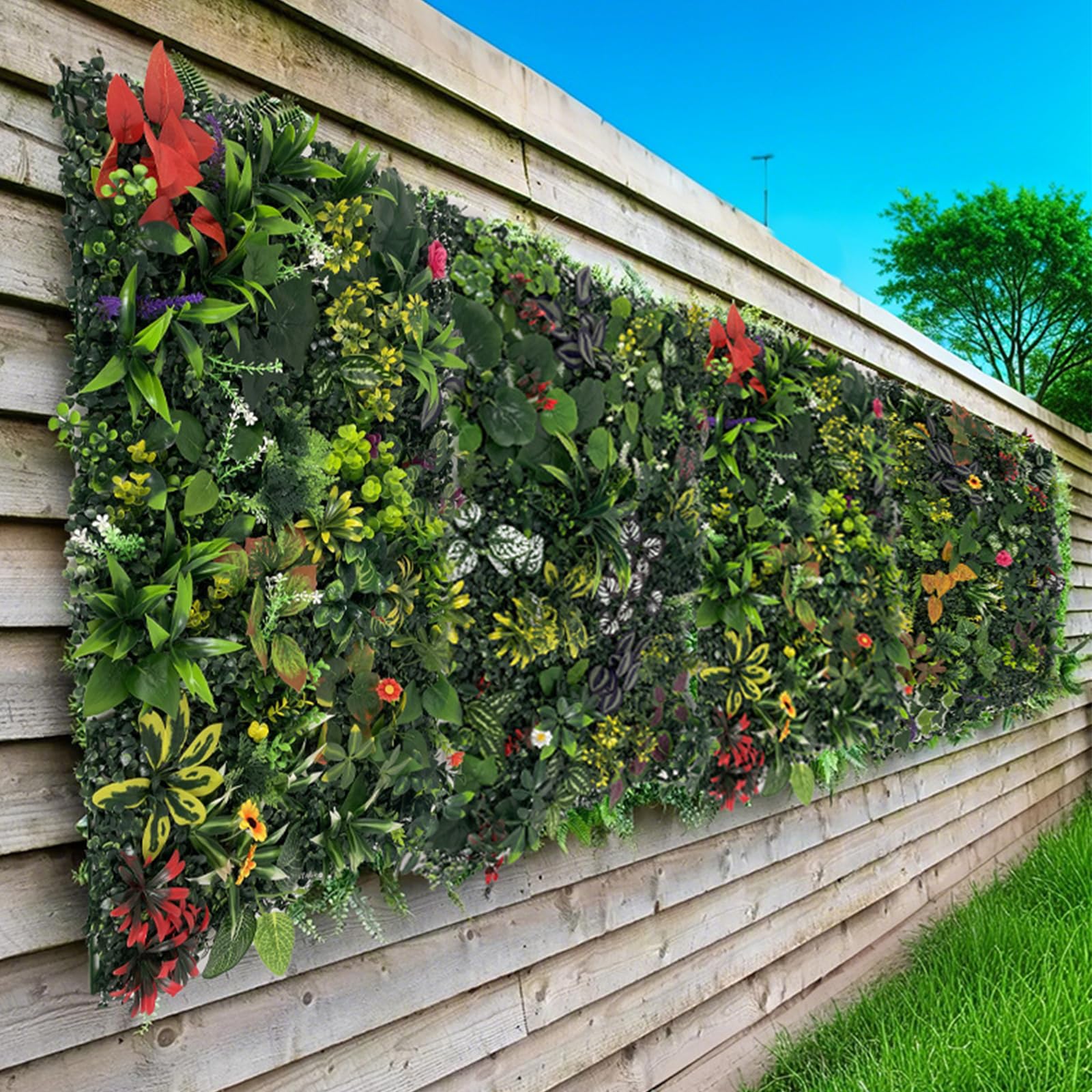 Lxoraziy Pannelli Muro Vegetale 25x25 cm 4 Pezzi
