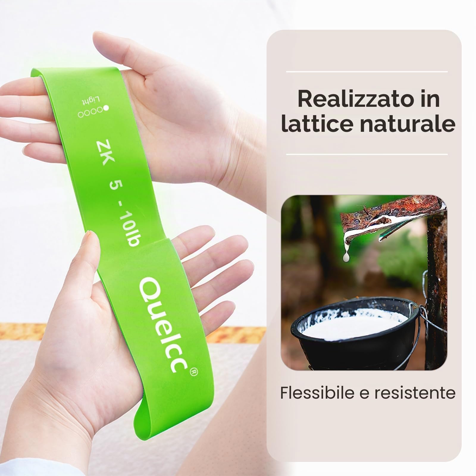Quelcc Elastici Fitness Bande Elastiche 5 Pezzi Lattice