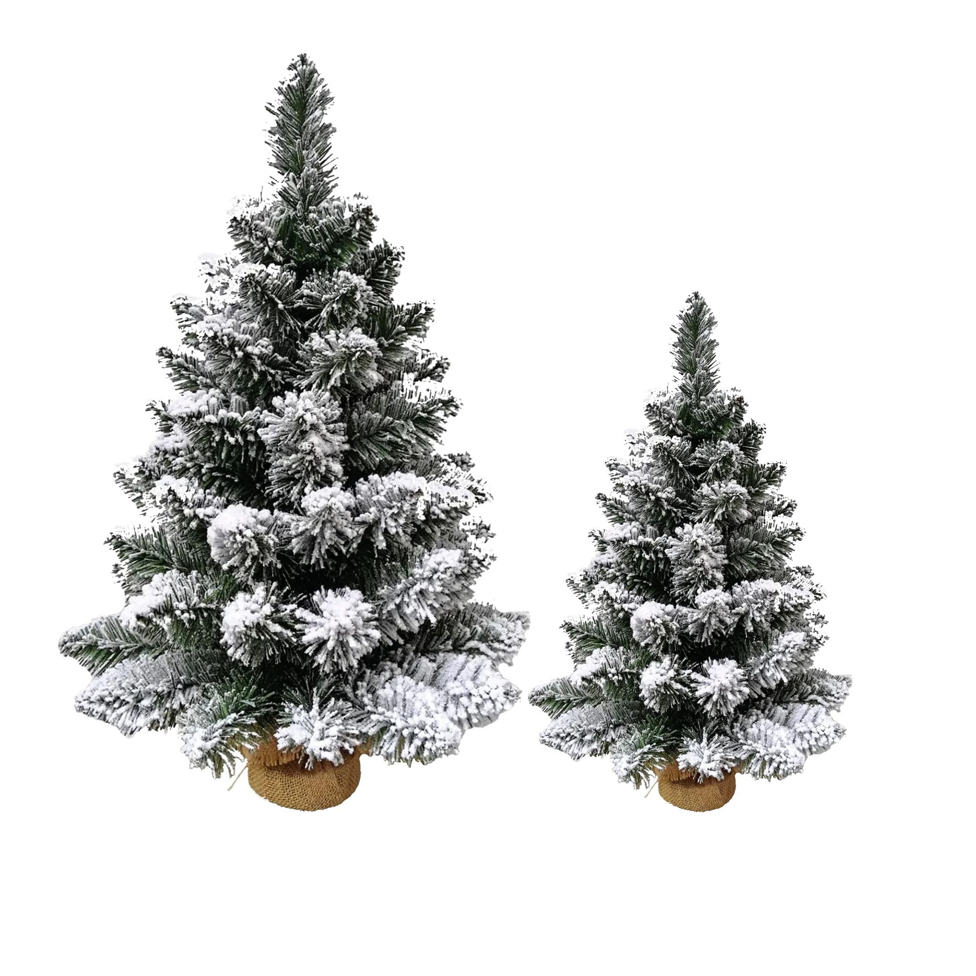 Cecaro Group Albero Natale Innevato 45 cm 50 Punte Juta