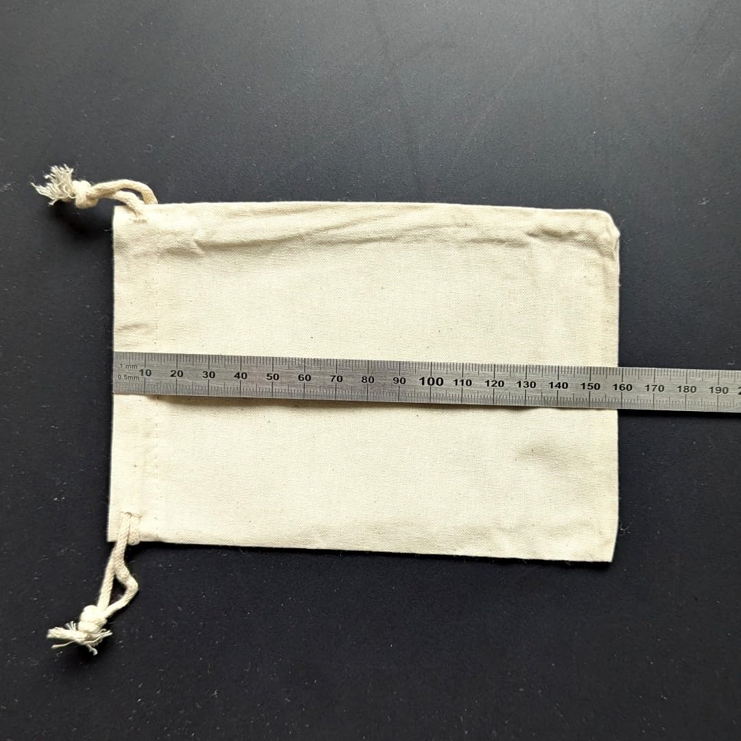 Quelcc sacchetto stoffa cotone 10x15cm 20 pezzi naturale