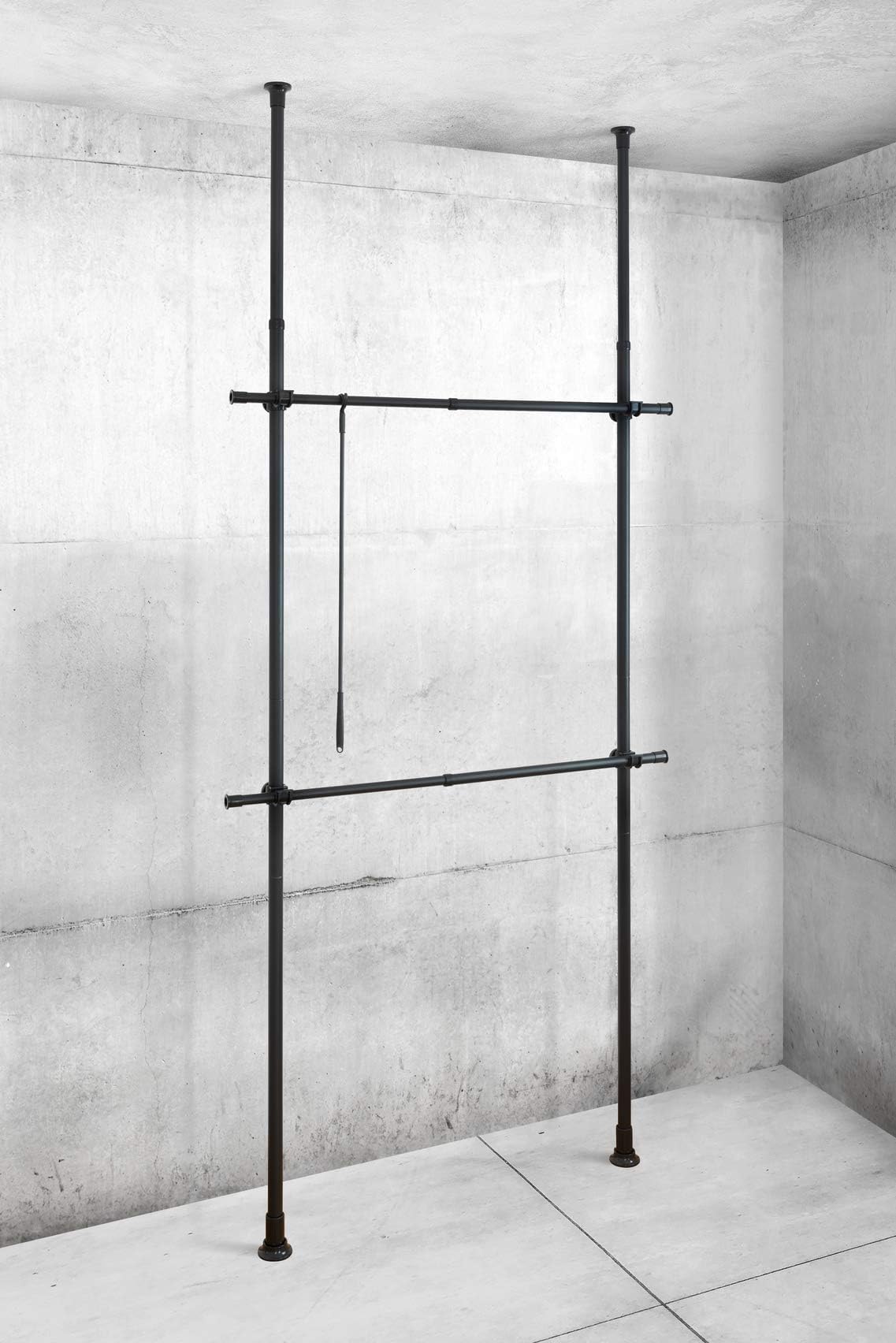 Wenko Herkules Basic Guardaroba Telescopico Nero 120 cm