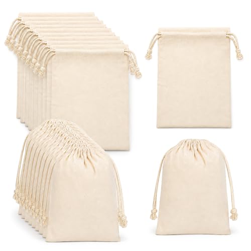 Quelcc sacchetto stoffa cotone 10x15cm 20 pezzi naturale