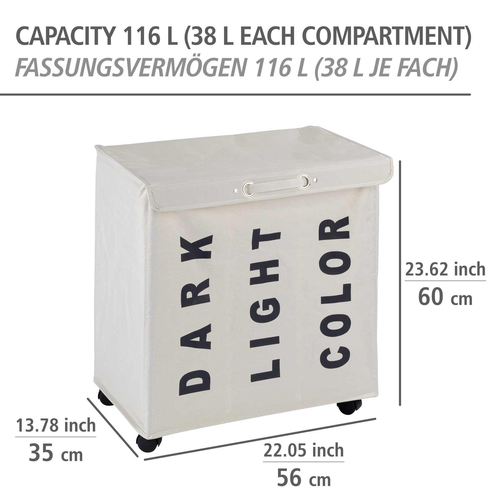 Wenko Trivo portabiancheria beige 116 L