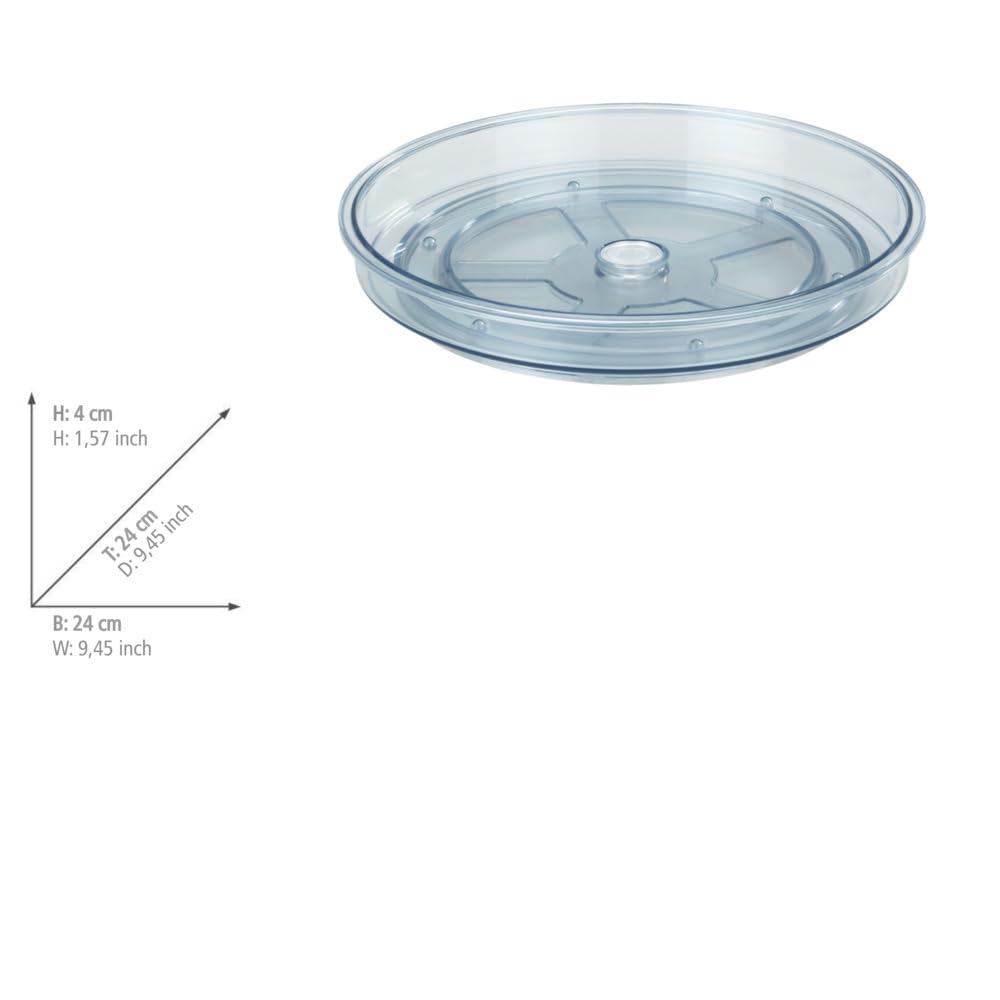 Wenko Victoria Vassoio Girevole Trasparente Ø24 cm 360°