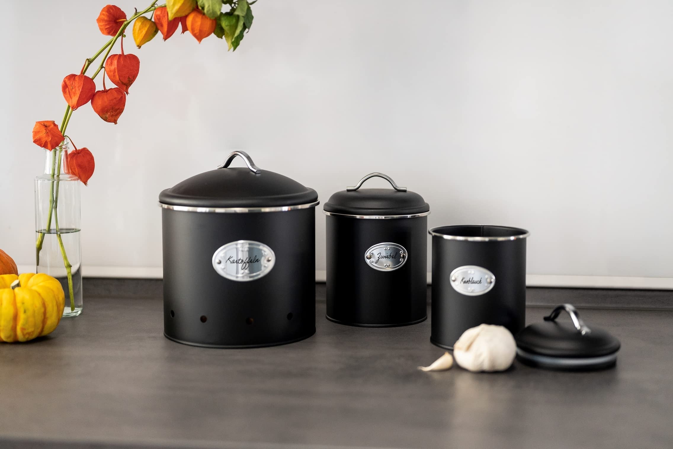 Wenko Barattolo Ermetico Nero 1,6 L Metallo