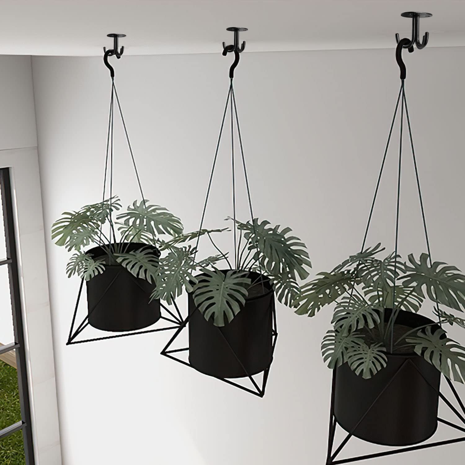 Lxoraziy ganci da soffitto acciaio inox 4 pezzi 51x55 mm