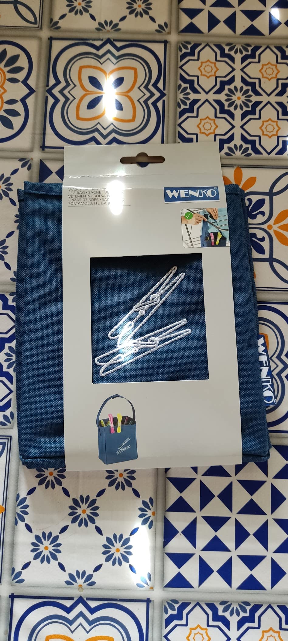 Wenko Cestino per Mollette Blu in Poliestere