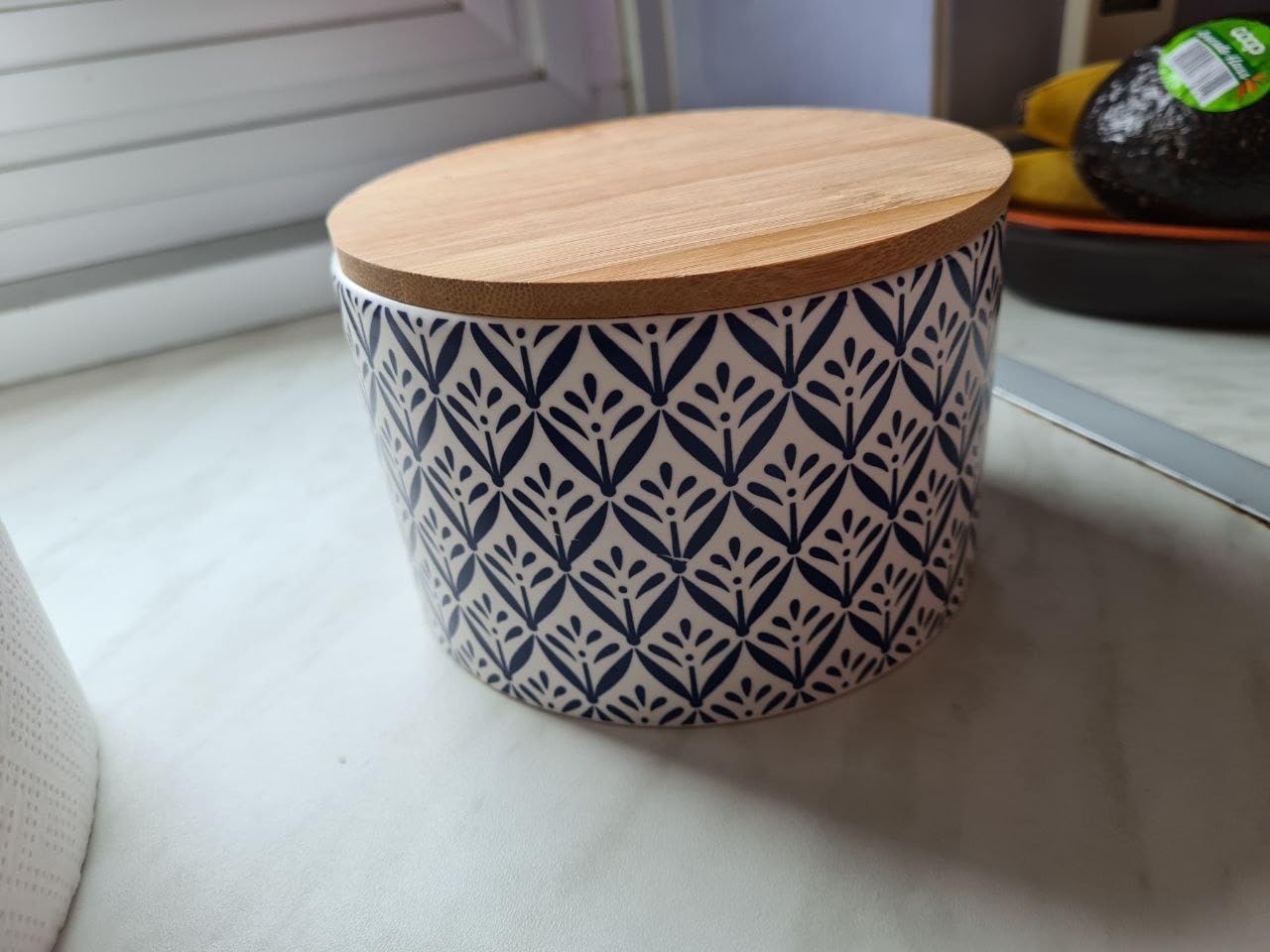 WENKO Lorca barattolo cucina ceramica 0,45 L blu
