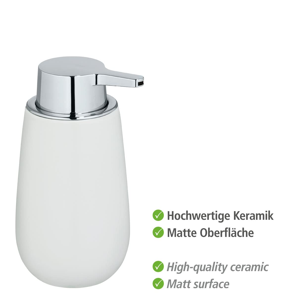 WENKO Badi dispenser sapone ceramica bianco 320 ml
