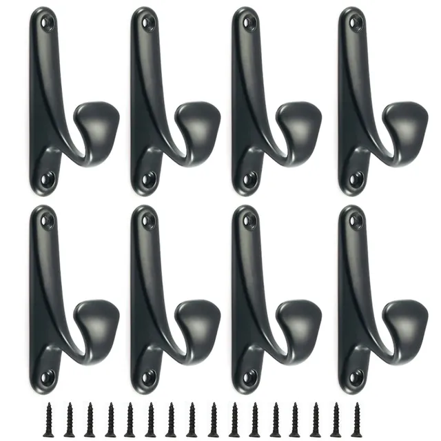 Lxoraziy gancio parete metallo 8 pezzi nero 87mm