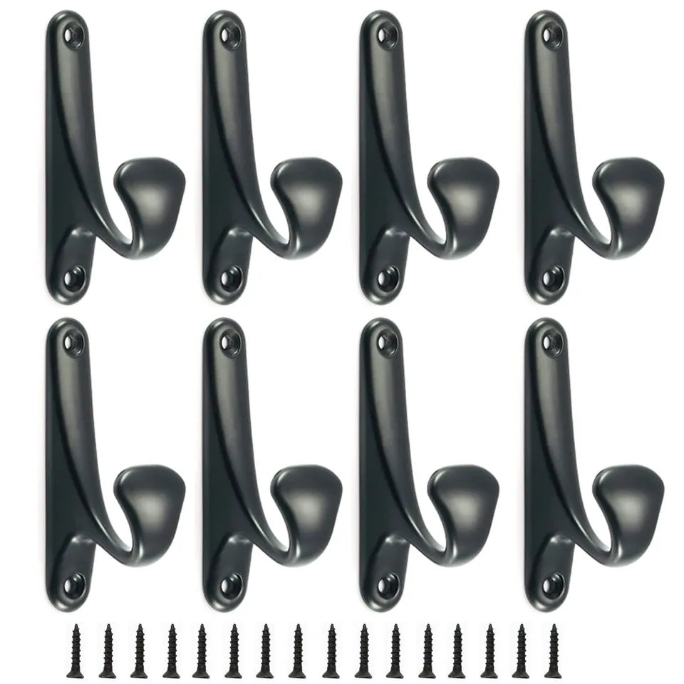 Lxoraziy gancio parete metallo 8 pezzi nero 87mm