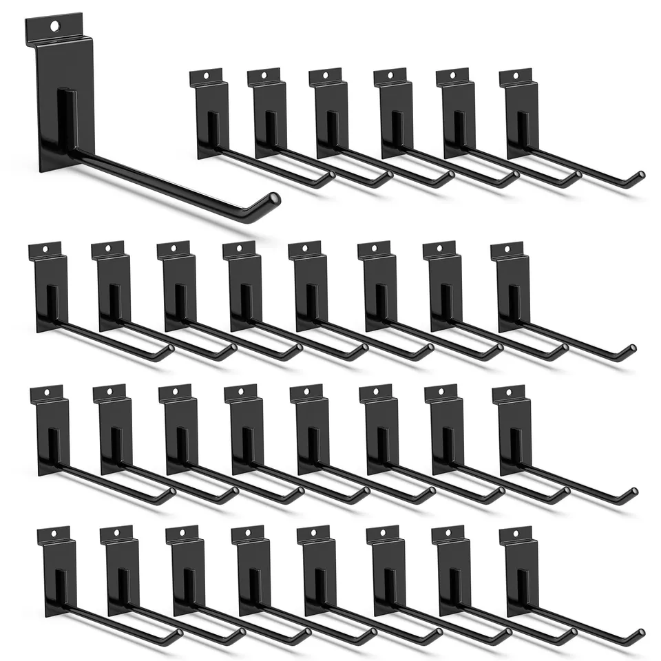 3-H Slatwall Ganci Pannello Scanalato Acciaio 15cm 30 Pezzi