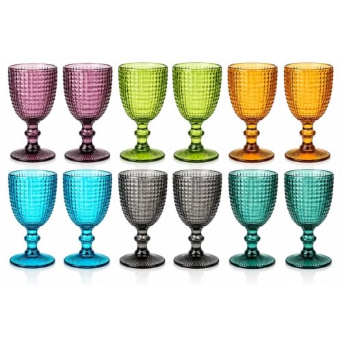 Cecaro Group Quadri set 12 calici vetro colorato 350 ml
