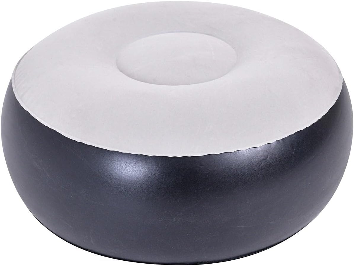 Cecaro Group Poltrona Gonfiabile Grigia PVC con Pouf 125 cm
