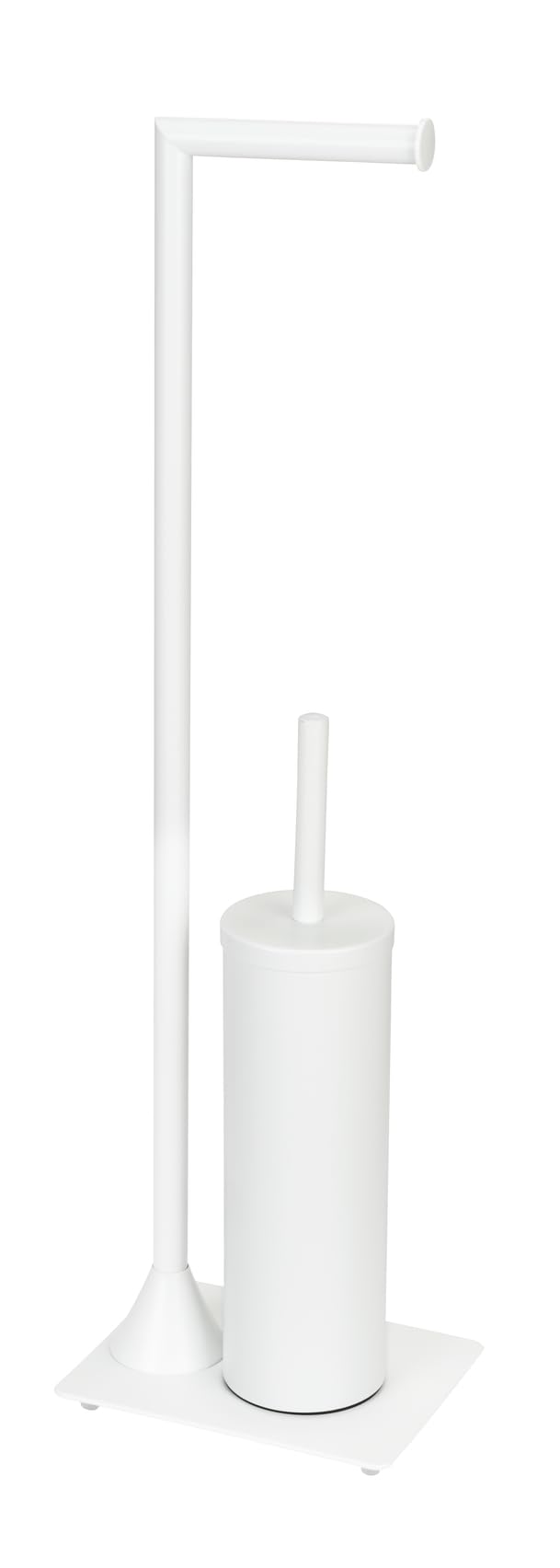 Wenko Hella scopino WC con portarotolo acciaio bianco