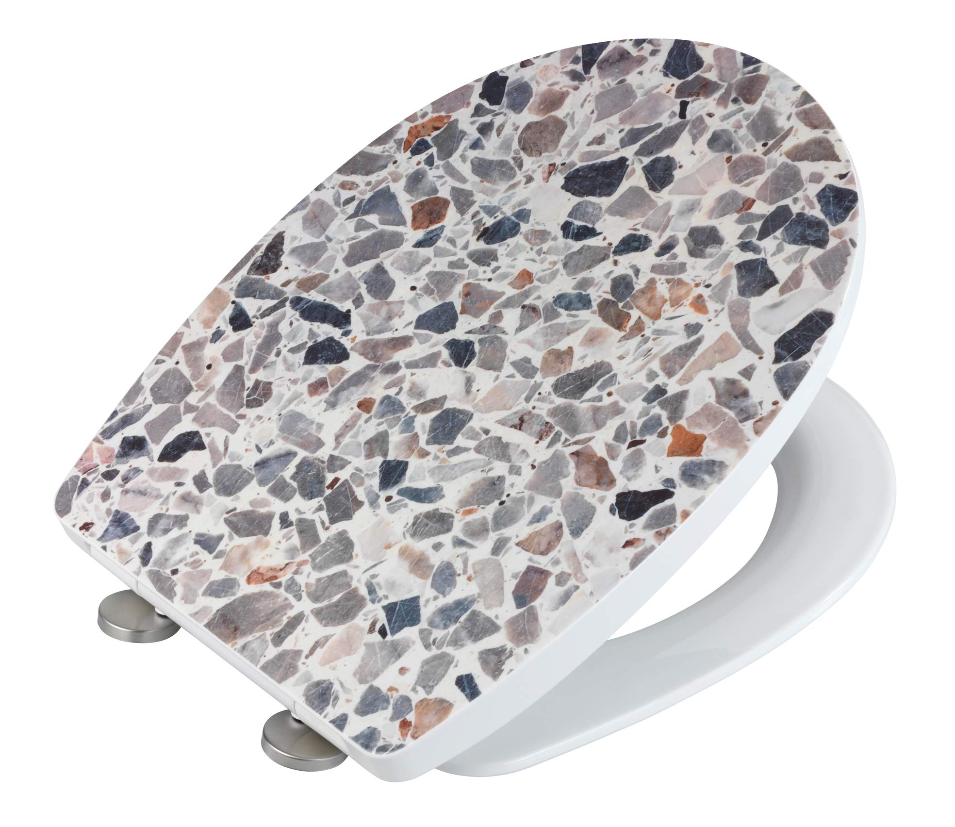 Wenko Terrazzo Copriwater Multicolore Chiusura Rallentata