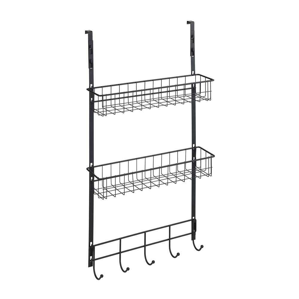 Wenko Scaffale Sopraporta 39x75 Nero Metallo 2 Cestelli