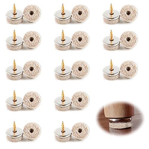 Lxoraziy feltrini sedie 22 mm 40 pezzi a vite beige