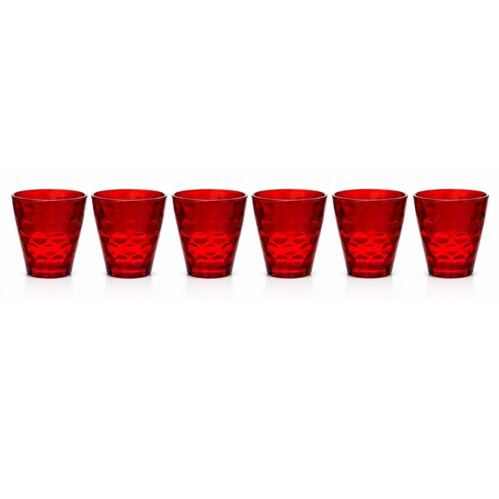 Cecaro Group Set 6 Bicchieri Rossi 250 ml Vetro Natalizi