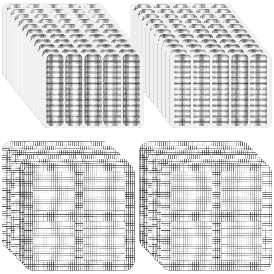 Quelcc Kit Riparazione Zanzariere toppe adesive 110 pezzi grigio