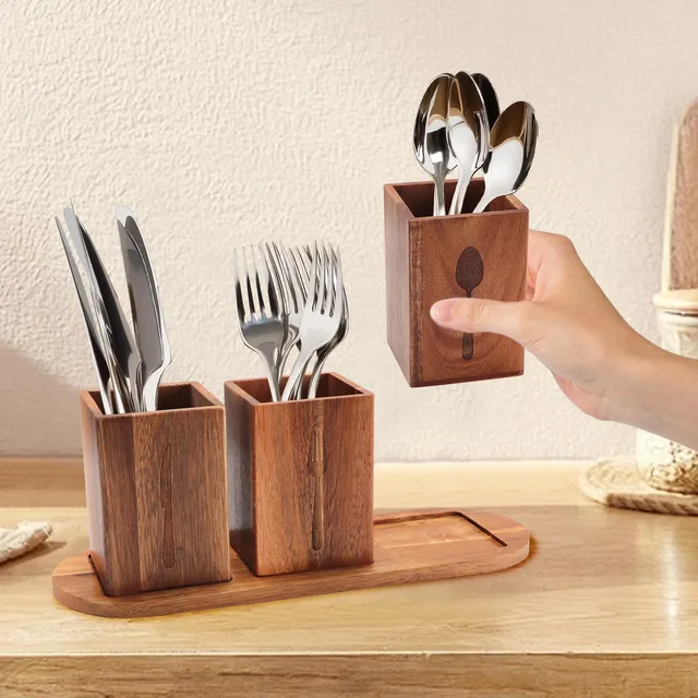 Gachiwar Scolaposate Legno Acacia 33x11,5 cm Set 3 Pezzi