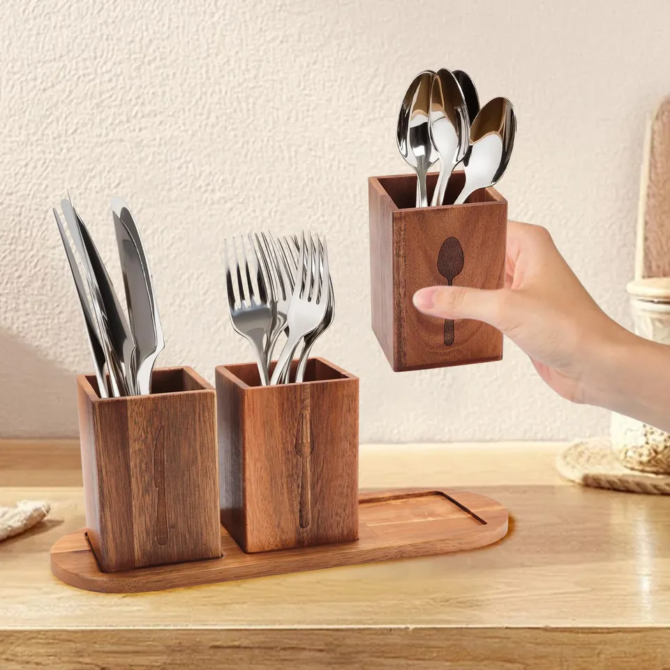 Gachiwar Scolaposate Legno Acacia 33x11,5 cm Set 3 Pezzi